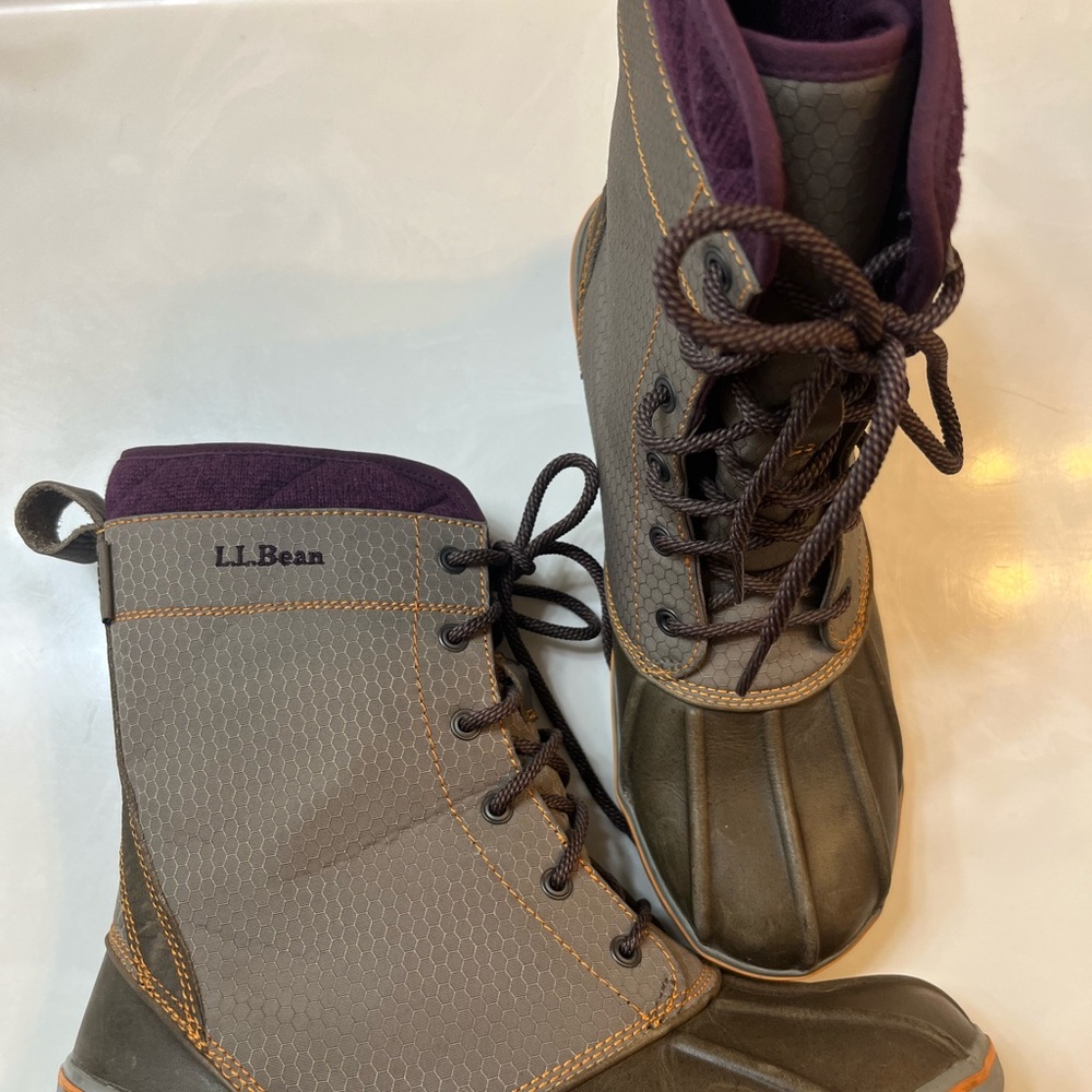 L.L. Bean Gray and Olive Duck Boots